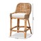 Baxton Studio Kyle Modern Bohemian Natural Brown Woven Rattan Counter Stool with Cushion 212-12805-ZORO - alternate 2